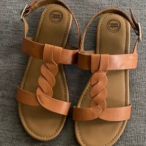 Wonder Nation Tan Sandals Braided Strap Casual